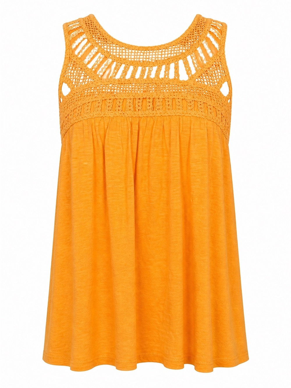 Sonoma - 100% Cotton Orange Crochet Yoke Camisole